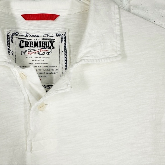 CREMIEUX Men's Large Lightweight Slub Cotton Collared Short Sleeve Polo shirt - Picture 5 of 6